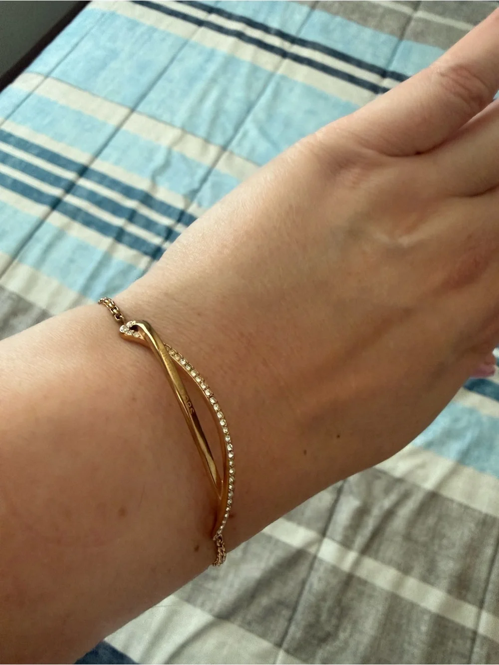 Gold-Tone Twisted Crystal Accent Bracelet - Women Jewelry